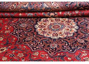 Tappeto Sarough Medaglione Floreale Rosso Blu Scuro 296x402 Cm