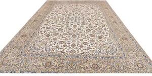 Tappeto Kashan Floreale Avorio Blu 285x392 Cm