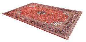 Tappeto Sarough Medaglione Floreale Rosso Corallo Blu Scuro 202x295 Cm