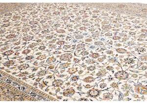 Tappeto Kashan Floreale Avorio Blu 285x392 Cm