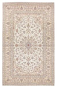 Tappeto Kashan Medaglione Floreale Avorio Blu Scuro 196x312 Cm
