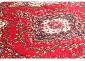 Tappeto Tabriz Medaglione Floreale Rosso Avorio 210x300 Cm