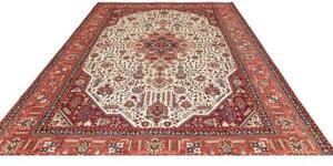 Tappeto Tabriz Stilizzato Avorio Rosso 252x346 Cm