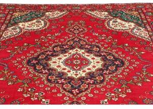 Tappeto Tabriz Medaglione Floreale Rosso Avorio 210x300 Cm