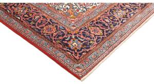 Tappeto Sarough Medaglione Floreale Rosso Corallo Blu Scuro 202x295 Cm