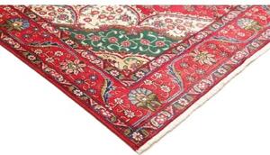Tappeto Tabriz Medaglione Floreale Rosso Avorio 210x300 Cm