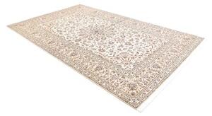 Tappeto Kashan Medaglione Floreale Avorio Blu Scuro 196x312 Cm