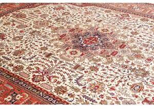 Tappeto Tabriz Stilizzato Avorio Rosso 252x346 Cm