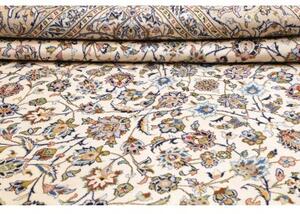 Tappeto Kashan Floreale Avorio Blu 285x392 Cm