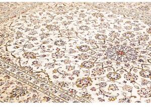 Tappeto Kashan Medaglione Floreale Avorio Blu Scuro 196x312 Cm