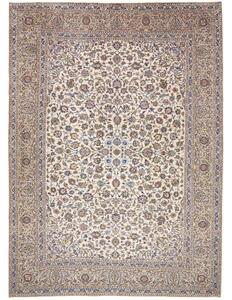 Tappeto Kashan Floreale Avorio Blu 285x392 Cm