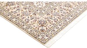 Tappeto Kashan Medaglione Floreale Avorio Blu Scuro 196x312 Cm