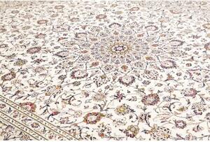 Tappeto Kashan Medaglione Floreale Avorio Blu Scuro 300x403 Cm