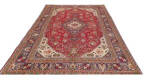 Tappeto Tabriz Stilizzato Rosso Blu Scuro 202x290 Cm