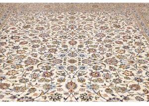 Tappeto Kashan Floreale Avorio Blu 285x392 Cm