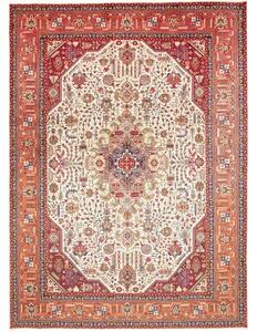 Tappeto Tabriz Stilizzato Avorio Rosso 252x346 Cm