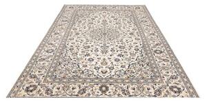 Tappeto Kashan Medaglione Floreale Avorio Blu 200x303 Cm