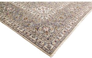 Tappeto Kashan Medaglione Floreale Avorio Grigio Tortora 300x397 Cm