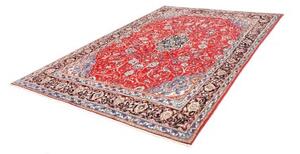 Tappeto Sarough Medaglione Floreale Rosso Blu Scuro 214x310 Cm
