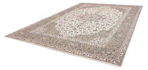 Tappeto Kashan Medaglione Floreale Avorio Grigio Tortora 300x397 Cm