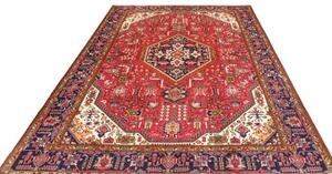 Tappeto Tabriz Stilizzato Rosso Blu Scuro 202x300 Cm