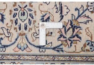Tappeto Kashan Medaglione Floreale Avorio Blu 200x303 Cm