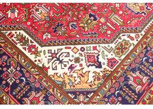 Tappeto Tabriz Stilizzato Rosso Blu Scuro 202x300 Cm