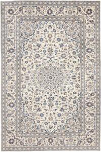 Tappeto Kashan Medaglione Floreale Avorio Blu 200x303 Cm