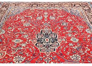 Tappeto Sarough Medaglione Floreale Rosso Blu Scuro 214x310 Cm