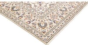Tappeto Kashan Medaglione Floreale Avorio Blu Scuro 193x306 Cm