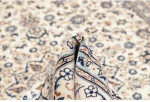 Tappeto Kashan Medaglione Floreale Avorio Blu 200x303 Cm