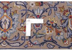 Tappeto Kashan Medaglione Floreale Avorio Blu 253x365 Cm