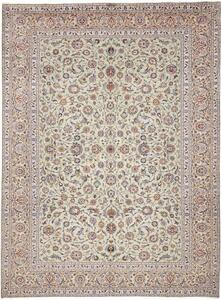 Tappeto Kashan Floreale Verde Salvia Avorio 303x410 Cm