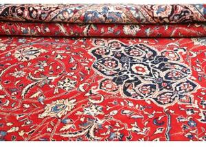 Tappeto Sarough Medaglione Floreale Rosso Blu Scuro 214x310 Cm