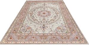 Tappeto Moud Medaglione Floreale Verde Chiarissimo Marrone Ruggine 202x308 Cm