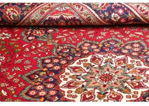 Tappeto Tabriz Medaglione Floreale Rosso Blu Scuro 230x330 Cm
