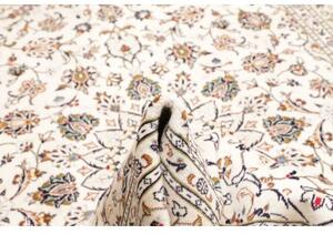 Tappeto Kashan Medaglione Floreale Avorio Blu Scuro 193x306 Cm