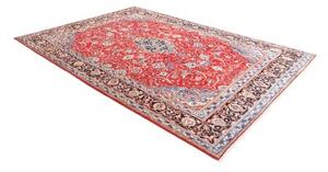 Tappeto Sarough Medaglione Floreale Rosso Blu Scuro 214x310 Cm