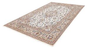 Tappeto Kashan Medaglione Floreale Avorio Blu Cobalto 194x318 Cm