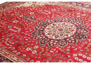 Tappeto Tabriz Medaglione Floreale Rosso Blu Scuro 230x330 Cm