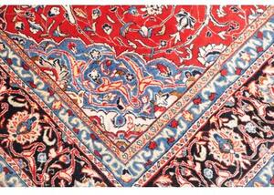 Tappeto Sarough Medaglione Floreale Rosso Blu Scuro 214x310 Cm