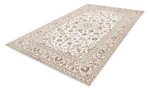 Tappeto Kashan Medaglione Floreale Avorio Blu Scuro 193x306 Cm