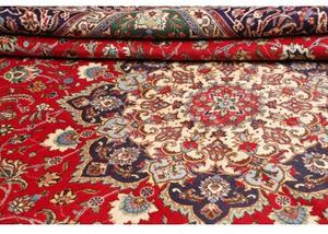 Tappeto Tabriz Medaglione Floreale Rosso Blu Scuro 305x395 Cm