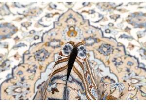 Tappeto Kashan Medaglione Floreale Avorio Blu 200x304 Cm