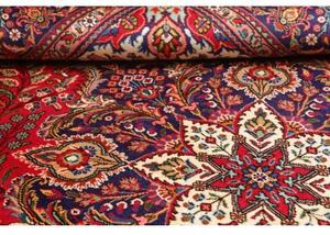 Tappeto Tabriz Medaglione Floreale Rosso Blu Scuro 247x348 Cm