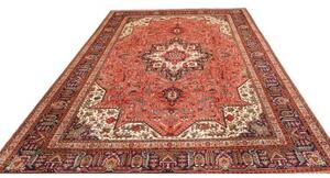 Tappeto Tabriz Stilizzato Rosso Ruggine Blu Scuro 237x348 Cm
