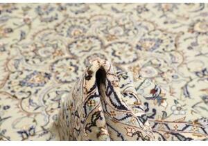 Tappeto Kashan Medaglione Floreale Avorio Blu 273x386 Cm