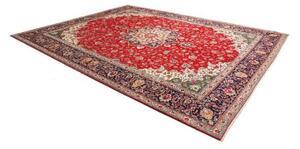Tappeto Tabriz Medaglione Floreale Rosso Blu Scuro 305x395 Cm
