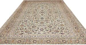 Tappeto Kashan Floreale Avorio Beige 277x380 Cm