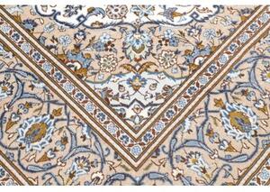 Tappeto Kashan Medaglione Floreale Avorio Blu 200x304 Cm